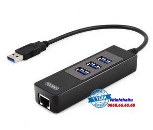 Hub USB 3.0 3 Ports + LAN Unitek (Y - 3045)
