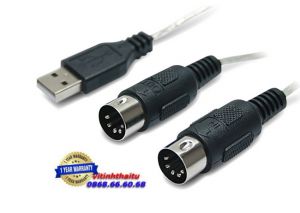 CÁP USB 2.0 -> 2 MIDI UNITEK (Y-156)