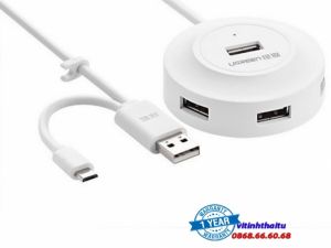 Hub chia USB 2.0 Ugreen 20271 4 cổng tích hợp OTG